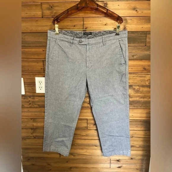 Ted Baker London woman’s trouser cropped pants size 36R color Blue gray - Picture 1 of 11